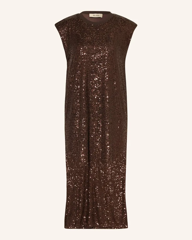 Mos Mosh Kleid MMARAN mit Pailletten Dunkelbraun