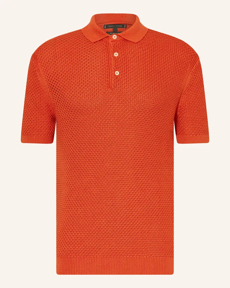 Tommy Hilfiger Strick-Poloshirt Dunkelorange