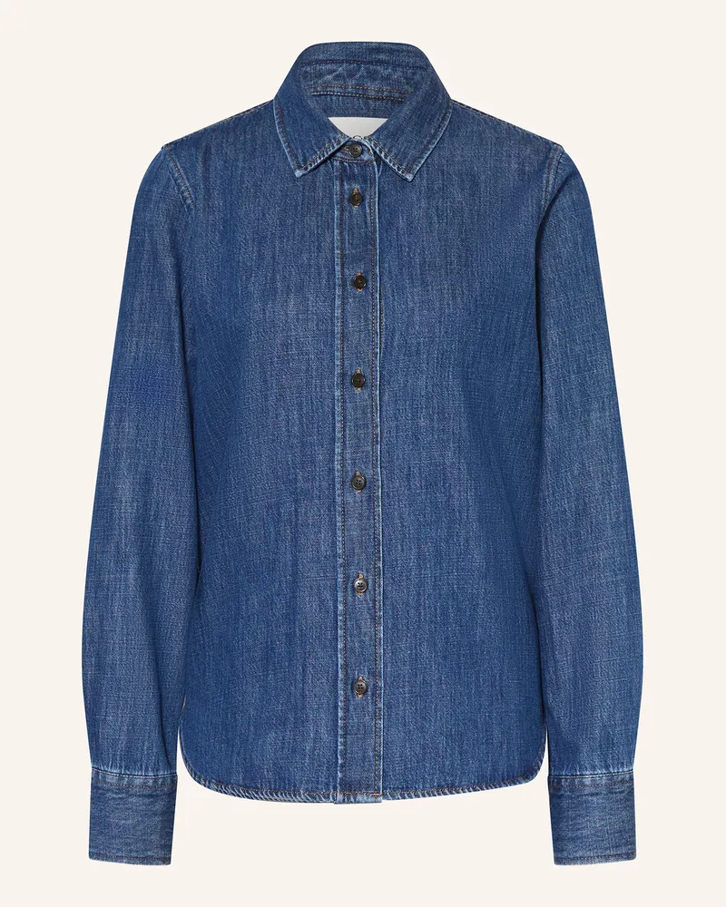 Closed Hemdbluse in Jeansoptik mit Cut-out Dunkelblau