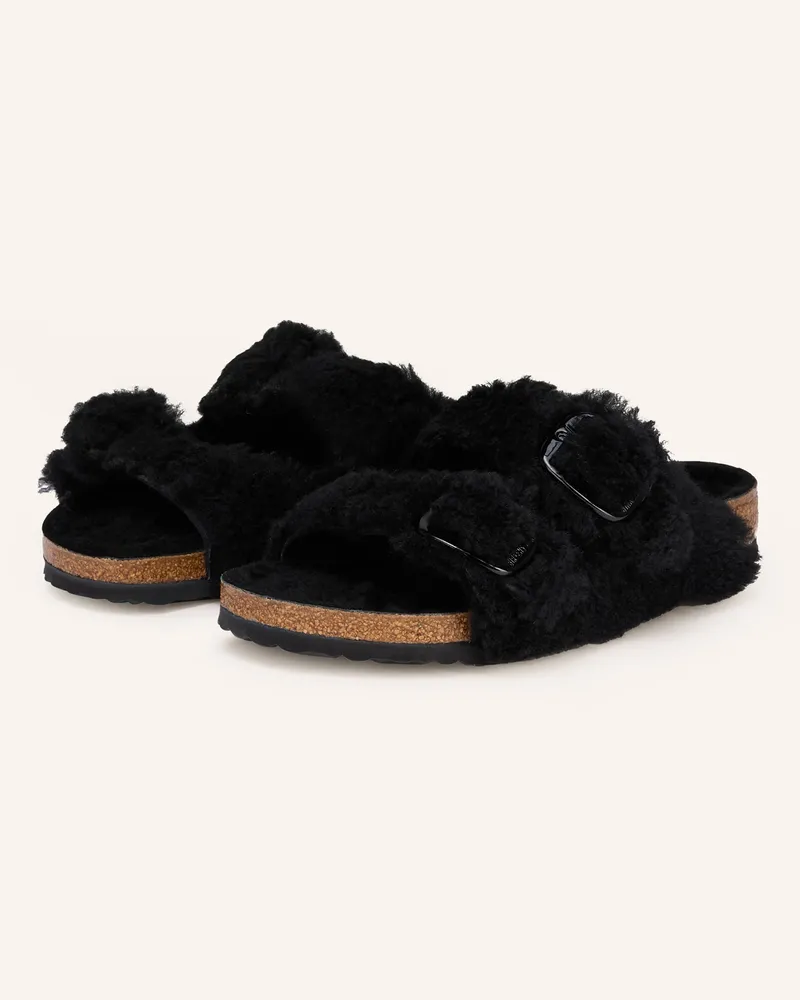 Birkenstock Pantoletten ARIZONA BIG BUCKLE SHEARLING TEDDY Schwarz