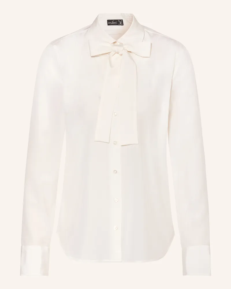 van Laack Seidenbluse VL-CELLAI-XX mit abnehmbarer Schluppe Weiss