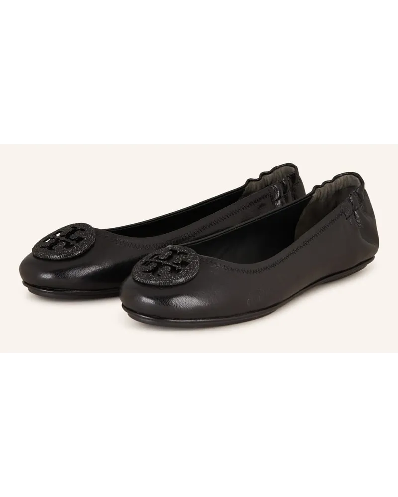 Tory Burch Ballerinas MINNIE mit Schmucksteinen Schwarz