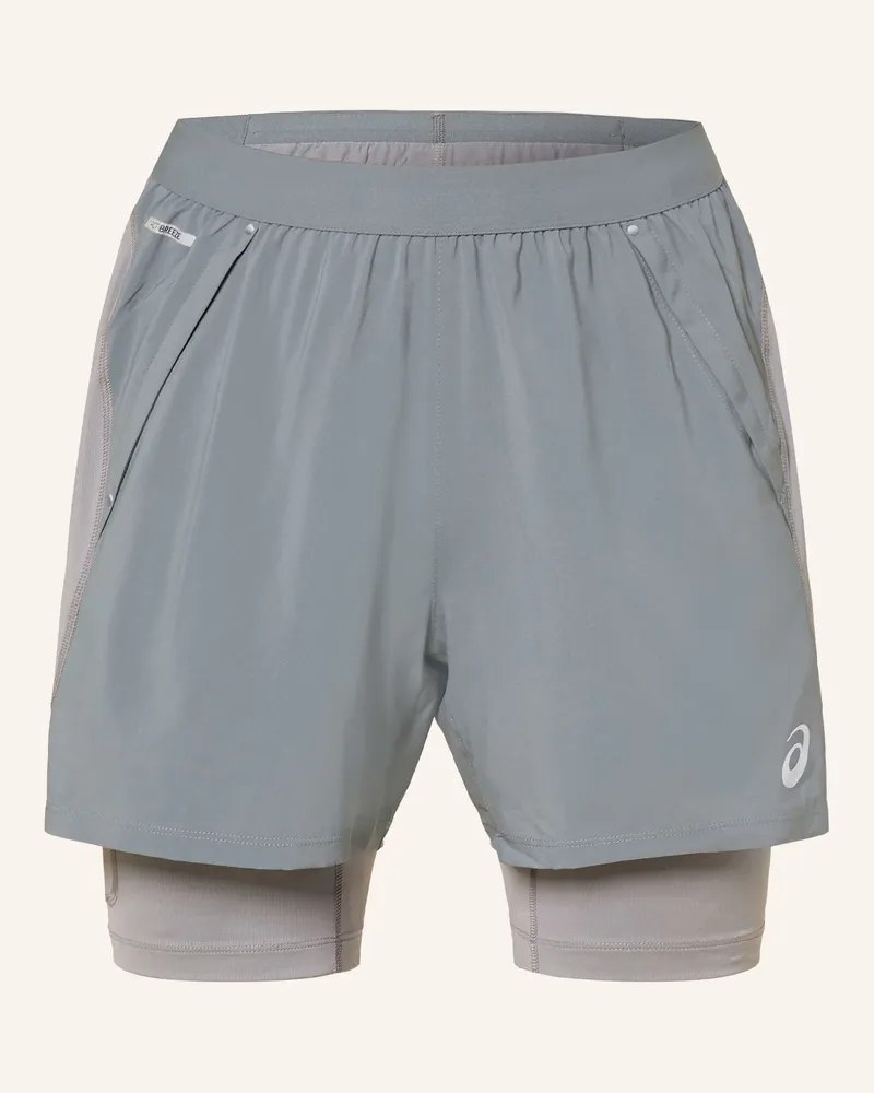 Asics 2-in-1-Laufshorts ROAD Grau