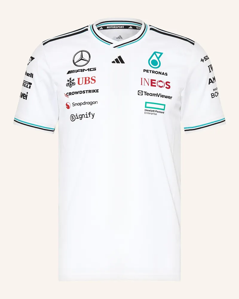 adidas T-Shirt MERCEDES - AMG PETRONAS FORMULA ONE TEAM DRIVER Weiss
