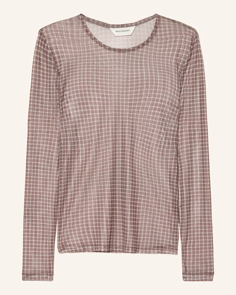 MOSS COPENHAGEN Longsleeve Mschjanie Illenora Aus Mesh braun Taupe