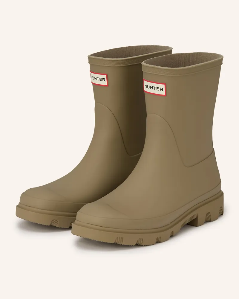 Hunter Gummi-Boots DOWNPOUR SHORT Oliv