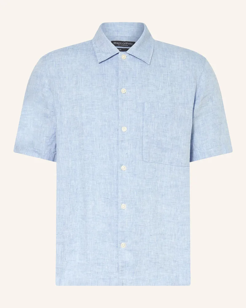 Marc O'Polo Kurzarm-Hemd Regular Fit aus Leinen Hellblau