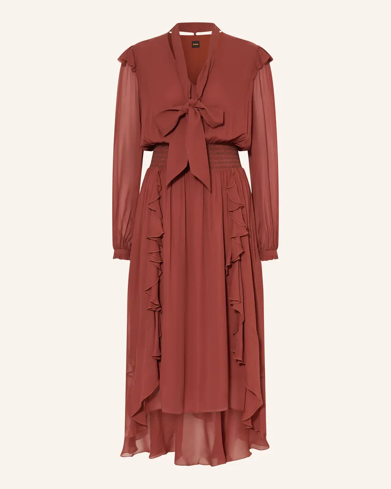 HUGO BOSS Kleid Domingue Mit Abnehmbarer Schluppe Und Volants rot Dunkelorange