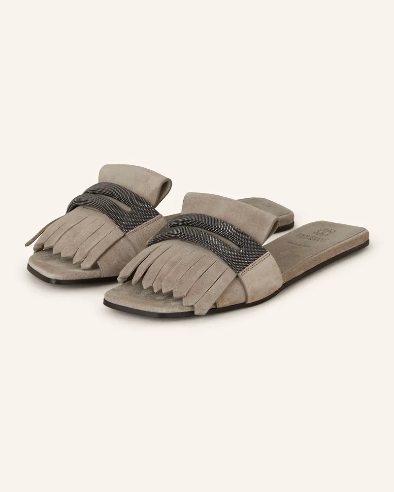 Brunello Cucinelli Pantoletten Taupe