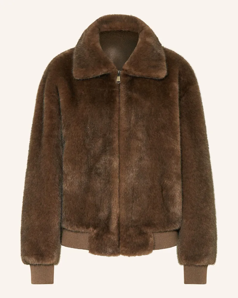 lilienfels Kunstfell-Jacke Dunkelbraun