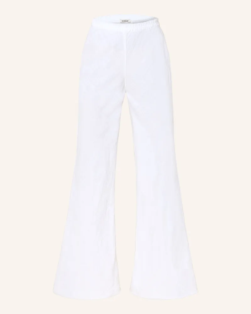 SoSUE Bootcut-Hose Joanna Aus Leinen weiss Weiss