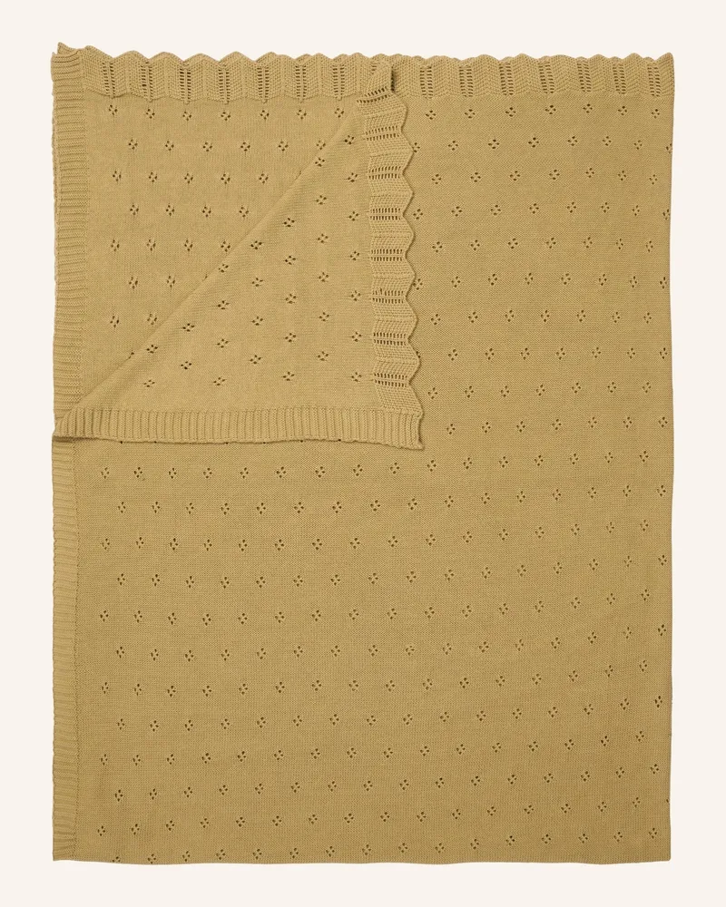 Essenza Plaid Knitted Ajour gelb Gelb