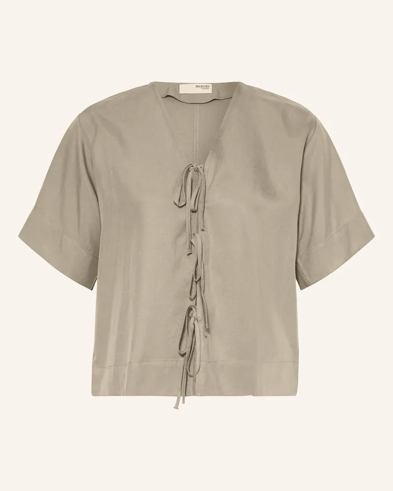 Selected Blusenshirt Oliv
