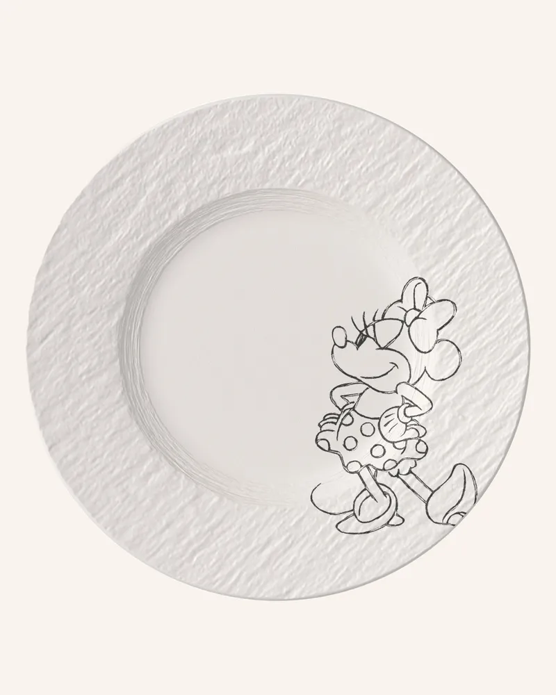 Villeroy & Boch Frühstücks-/Dessertteller Manufacture Rock Blanc - Mickey Mouse weiss Weiss