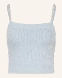 Guess Cropped-Stricktop KEYLA mit Schmucksteinen Blau