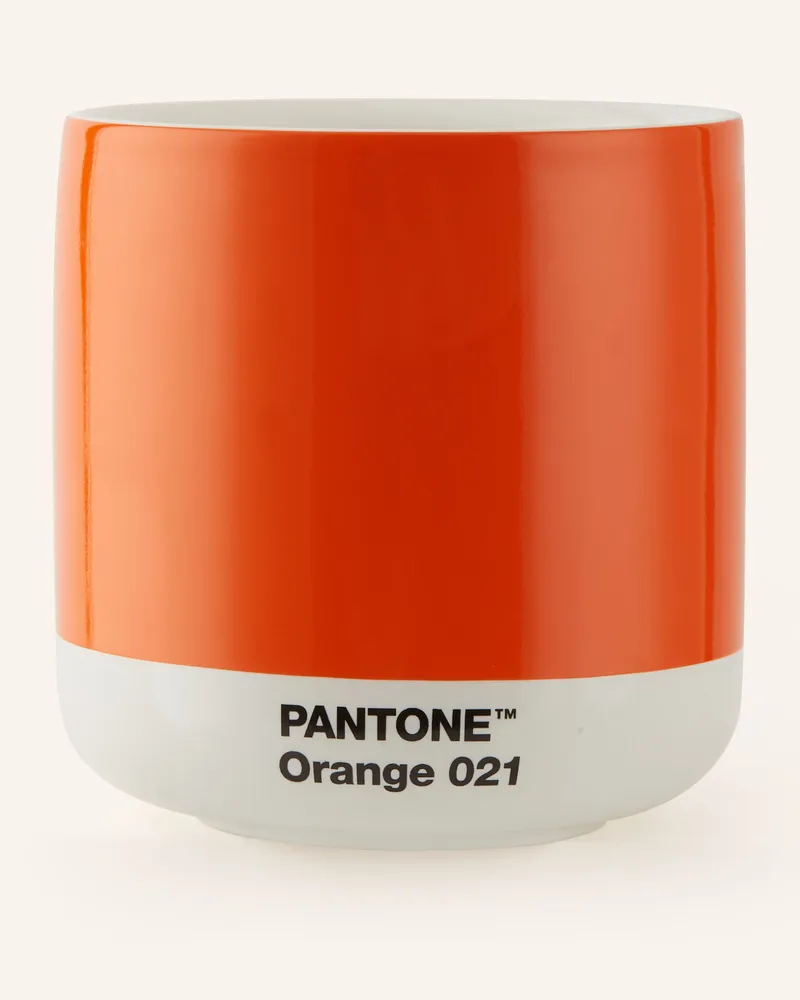 Pantone Universe Latte-Thermobecher orange Dunkelbraun