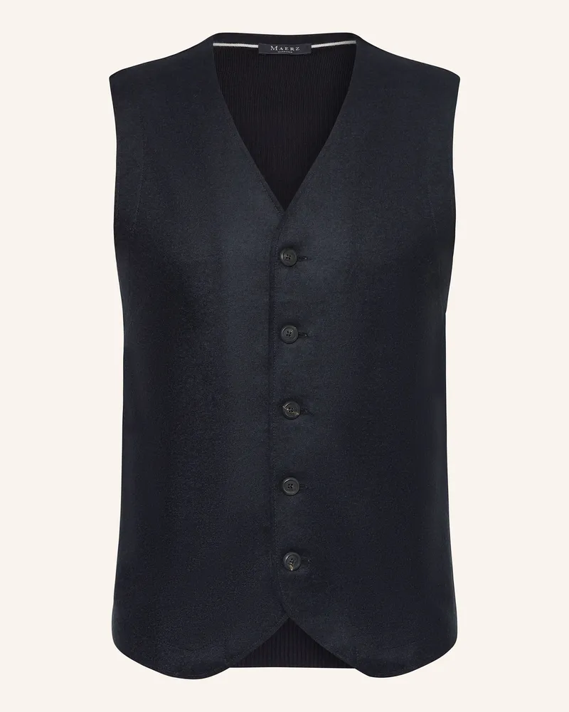 Maerz Strickweste Im Materialmix blau Dunkelblau