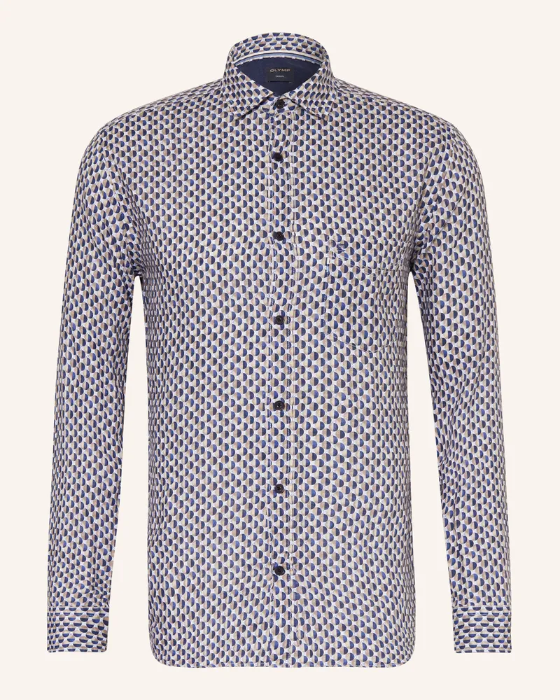 Olymp Leinenhemd Casual regular fit Blau