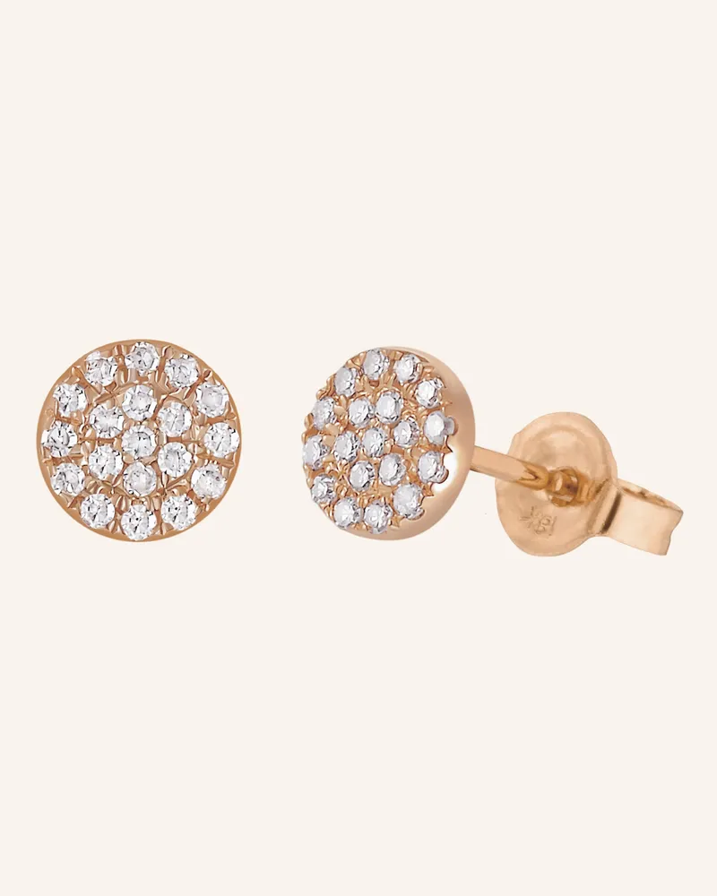 Leaf Ohrstecker PAVÉ aus 18 Karat Rosegold mit Diamanten Roségold