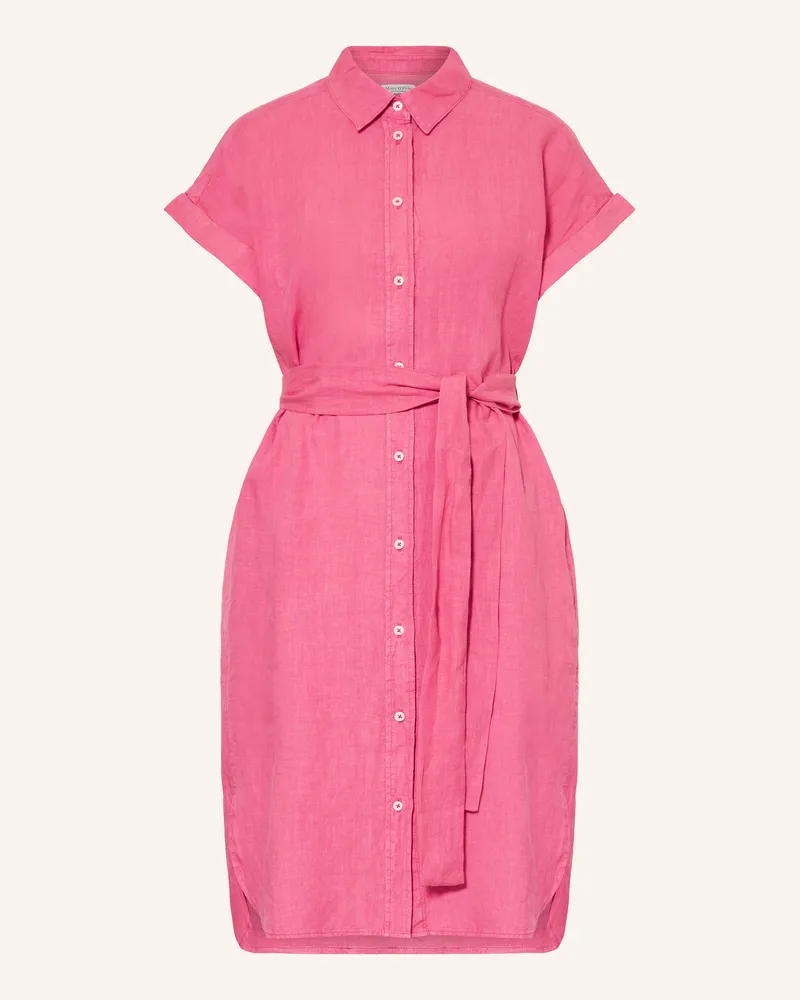 Marc O'Polo Hemdblusenkleid aus Leinen Hellrot