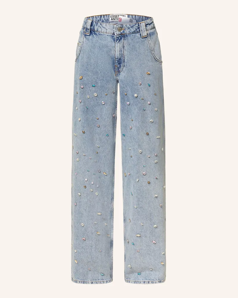 Essentiel Wide Leg Jeans HIGG mit Schmucksteinen Lb09