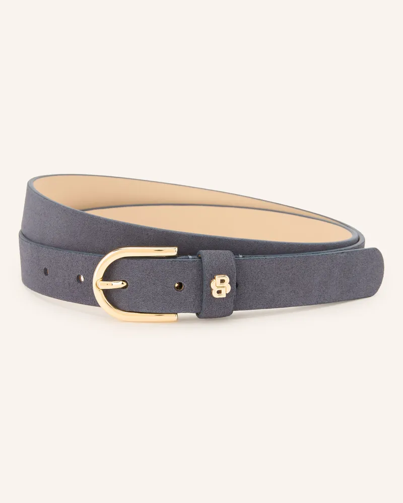 HUGO BOSS Ledergürtel Scarlet blau Blaugrau
