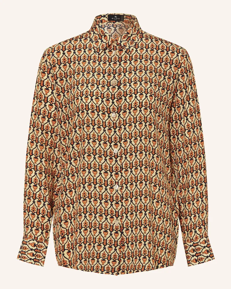 Etro Hemdbluse aus Seide Hellgelb
