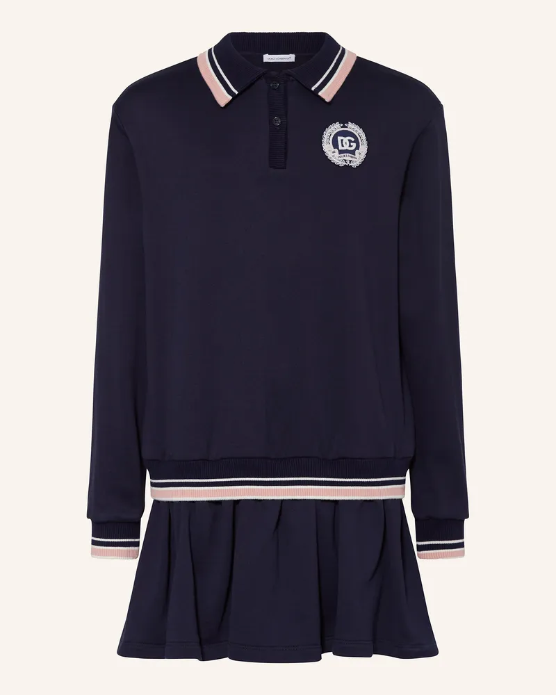 Dolce & Gabbana Sweat-Polokleid Dunkelblau