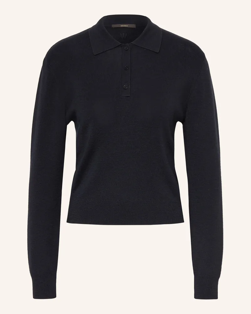 windsor. Strick-Poloshirt blau Dunkelblau