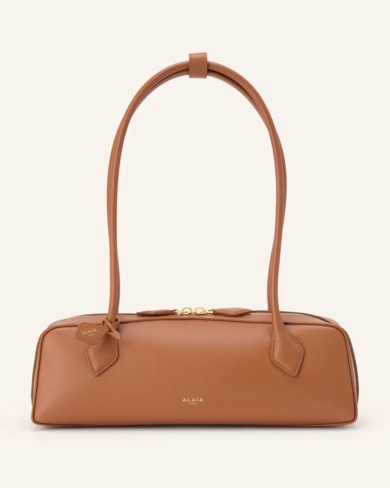 Alaïa Schultertasche Le Teckel Medium braun Cognac