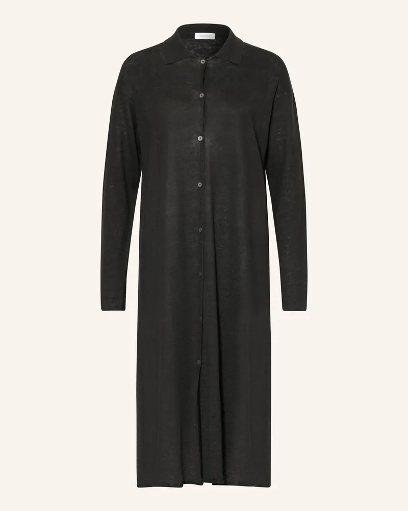 Darling Harbour Strickmantel aus Leinen Black