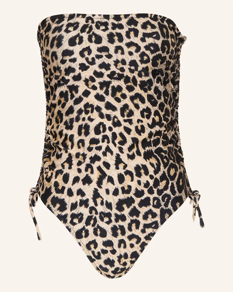 AllSaints Bandeau-Badeanzug Court braun Hellbraun