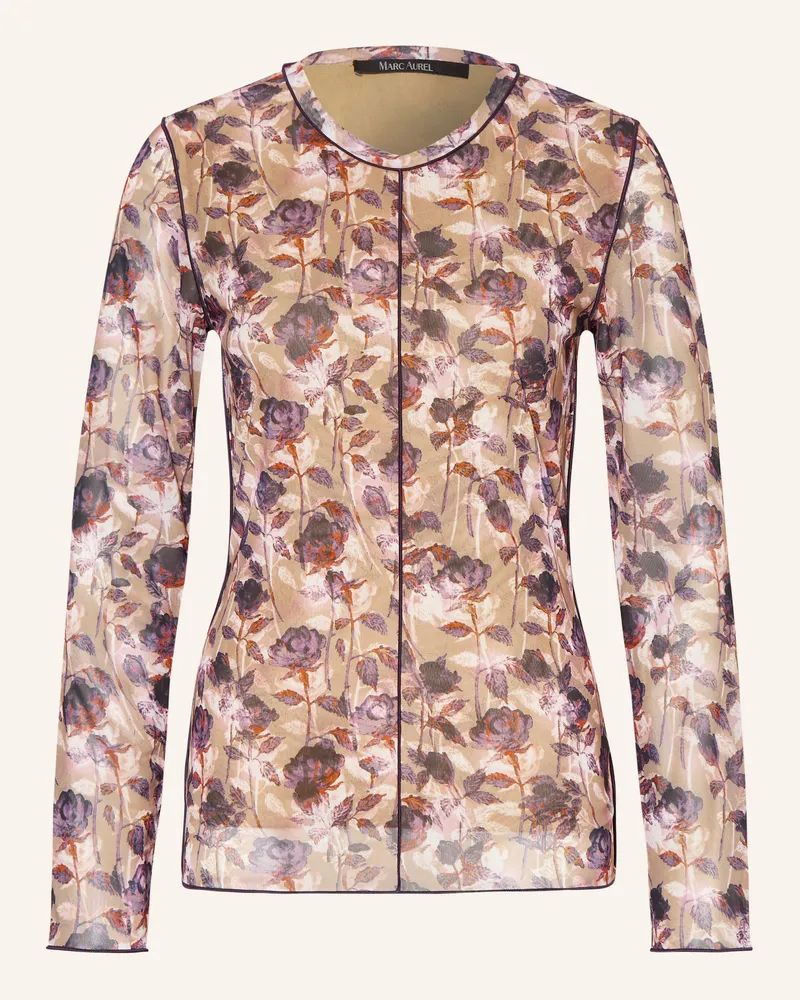 MARC AUREL Longsleeve Aus Mesh lila Beige