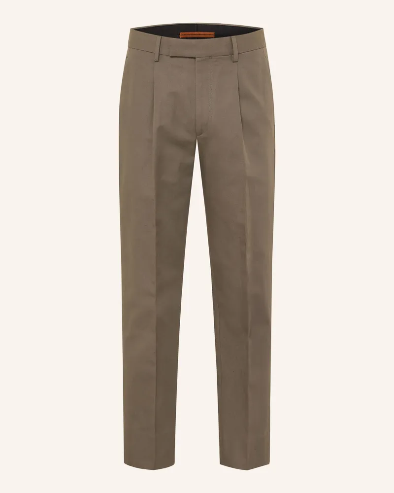 Ermenegildo Zegna Hose Pleated Fit grau Taupe