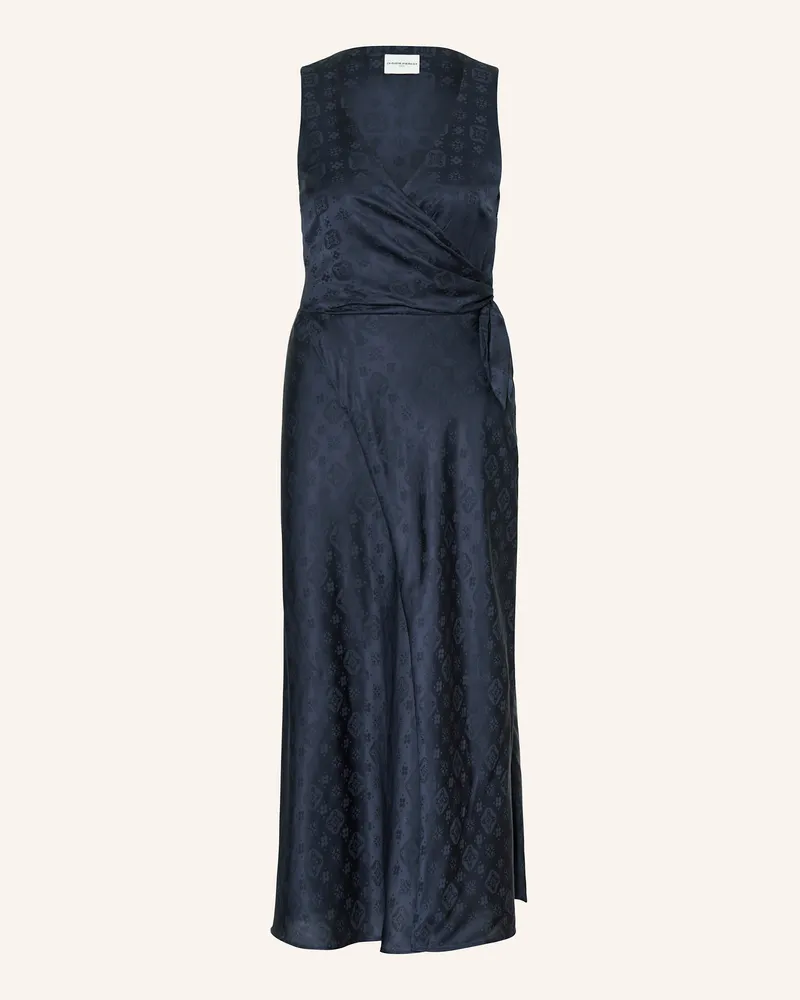 Claudie Pierlot Jacquard-Kleid in Wickeloptik Dunkelblau