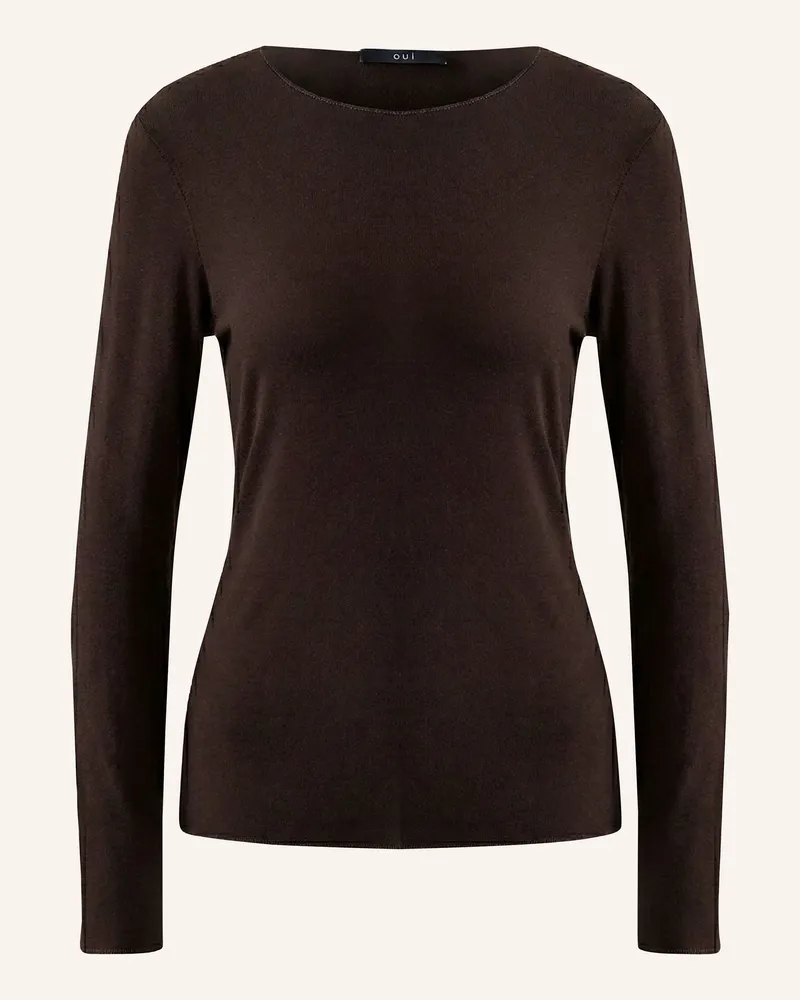 Oui  Longsleeve braun Dunkelbraun