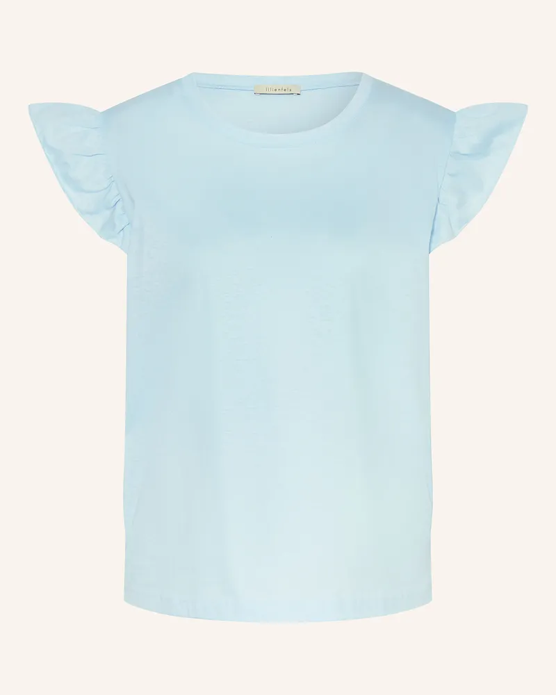 lilienfels T-Shirt mit Rüschen Hellblau