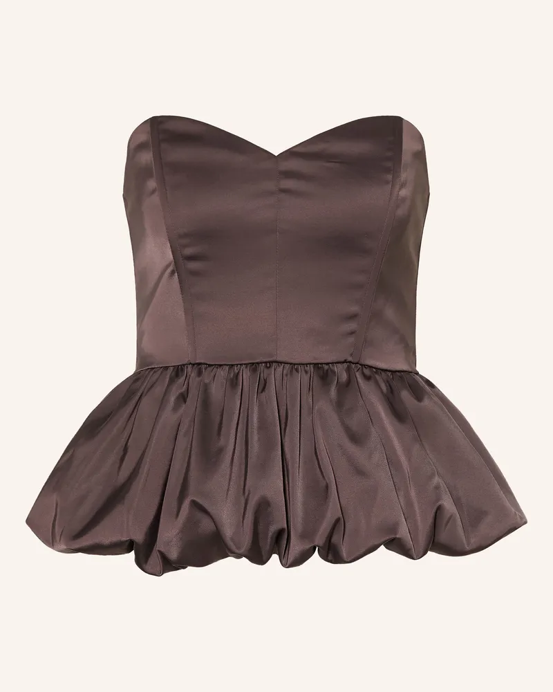 Gestuz Off-Shoulder-Top Gzelva Aus Satin lila Dunkelbraun