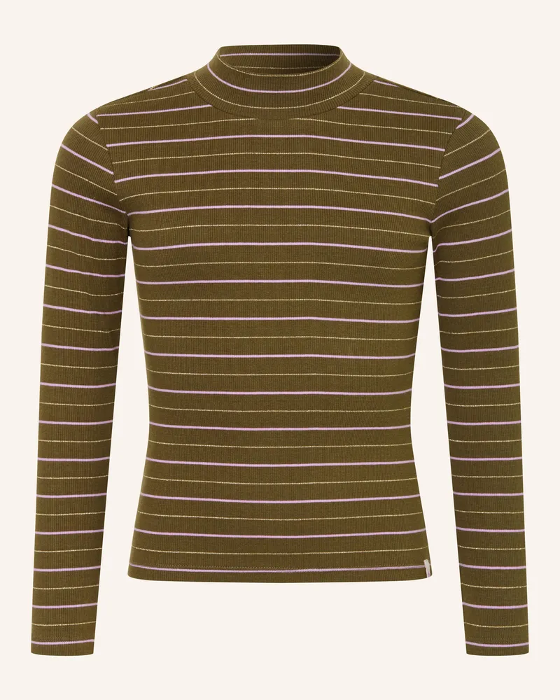 Scotch&Soda Longsleeve Mit Glitzergarn gruen Oliv