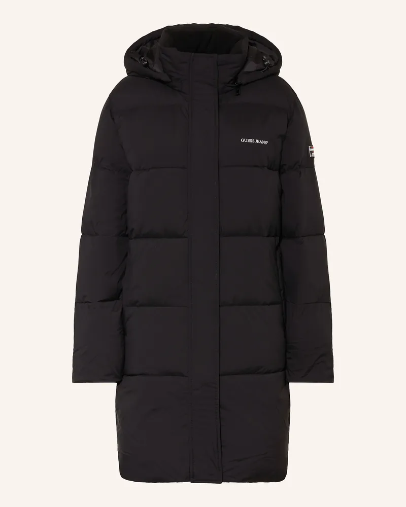 Guess Steppmantel mit abnehmbarer Kapuze Schwarz