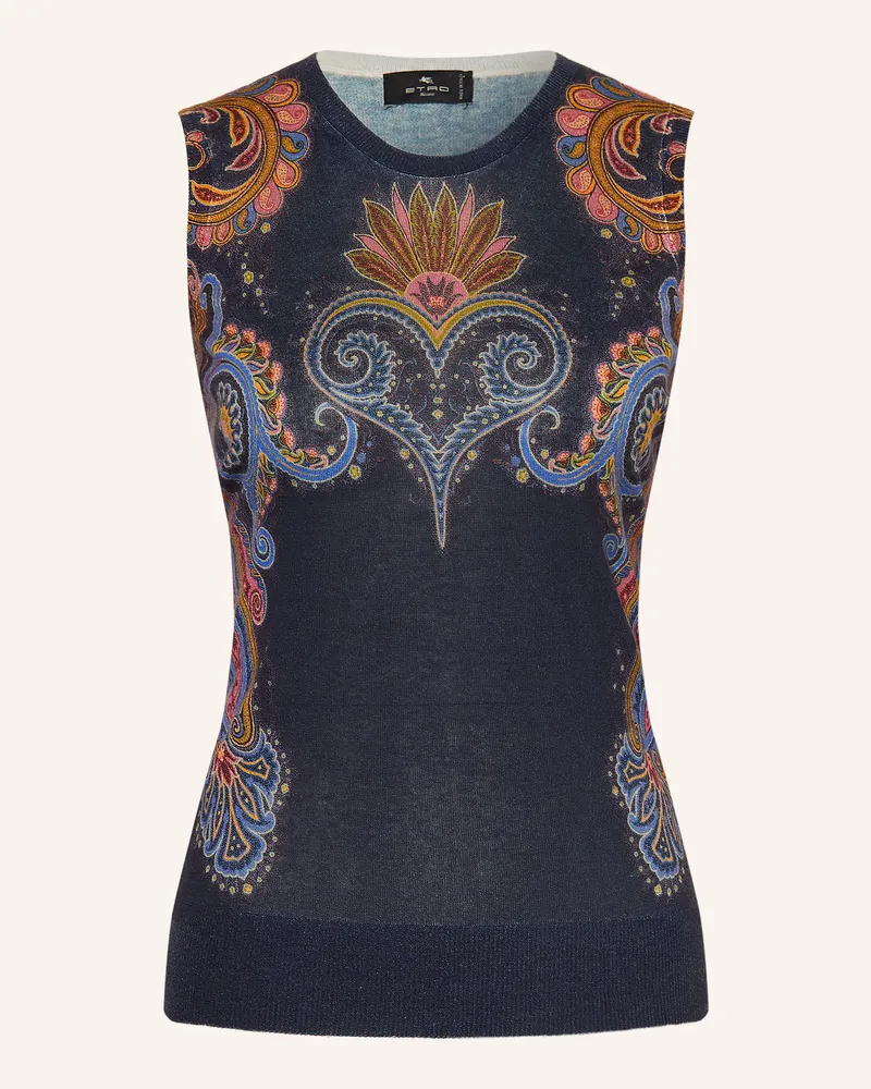 Etro Stricktop Mit Seide Und Cashmere blau Dunkelblau
