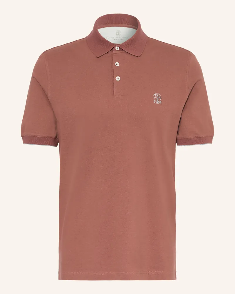 Brunello Cucinelli Piqué-Poloshirt rot Hellrot