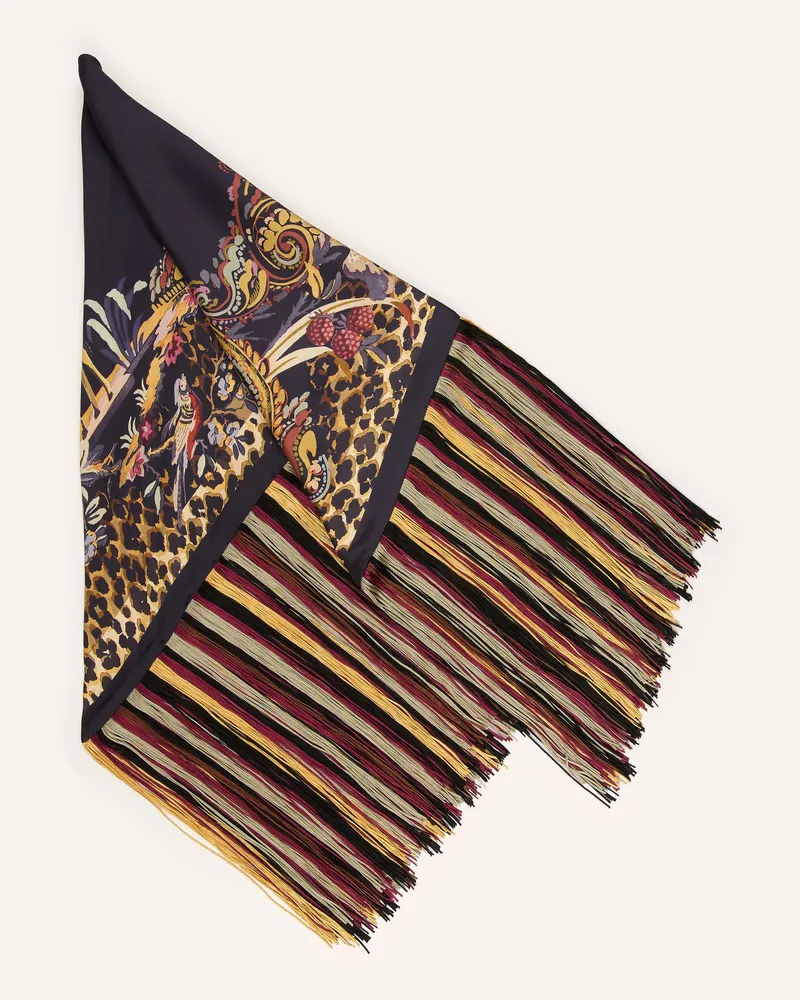 Etro Dreieckstuch Aus Seide schwarz Schwarz