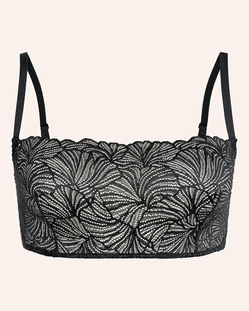 Ehrlich Textil Fluid Lace Spitzen Bandeau Bralette Bügellos Aus Recyceltem Polyamid - Verstellbare Träger schwarz Schwarz