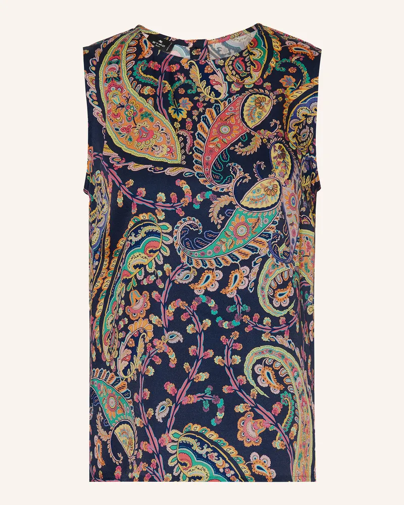 Etro Blusentop blau Dunkelblau