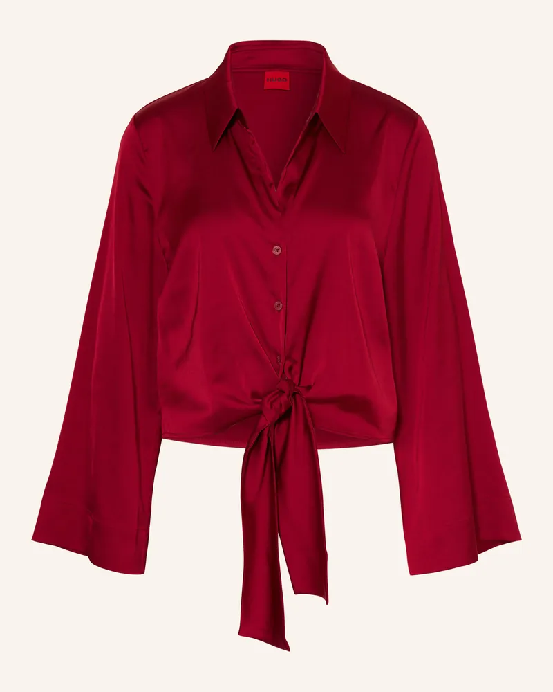 HUGO BOSS Satinbluse Errika braun Dunkelrot