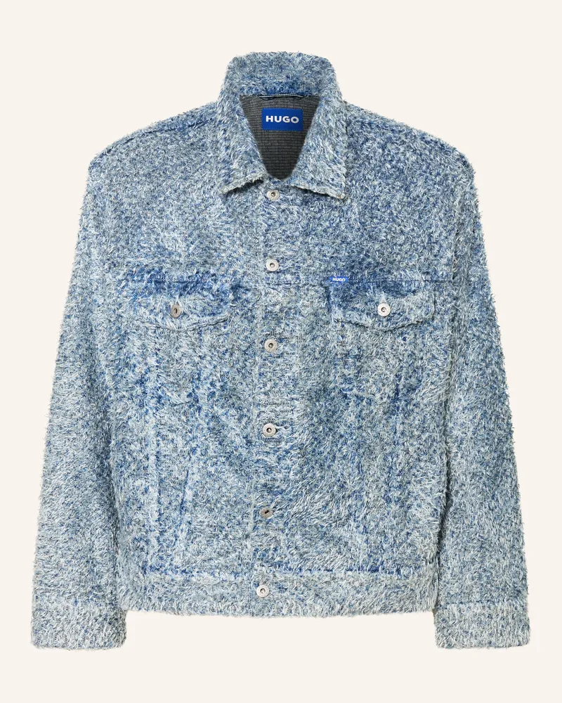 HUGO BOSS Bouclé-Jacke KIRKBY Hellblau