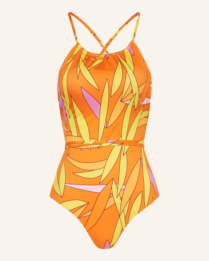 Vilebrequin High-Neck-Badeanzug MADRAGUE HYDRA Orange