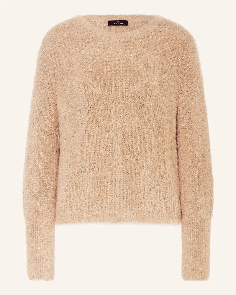 monari Pullover mit Glitzergarn Beige