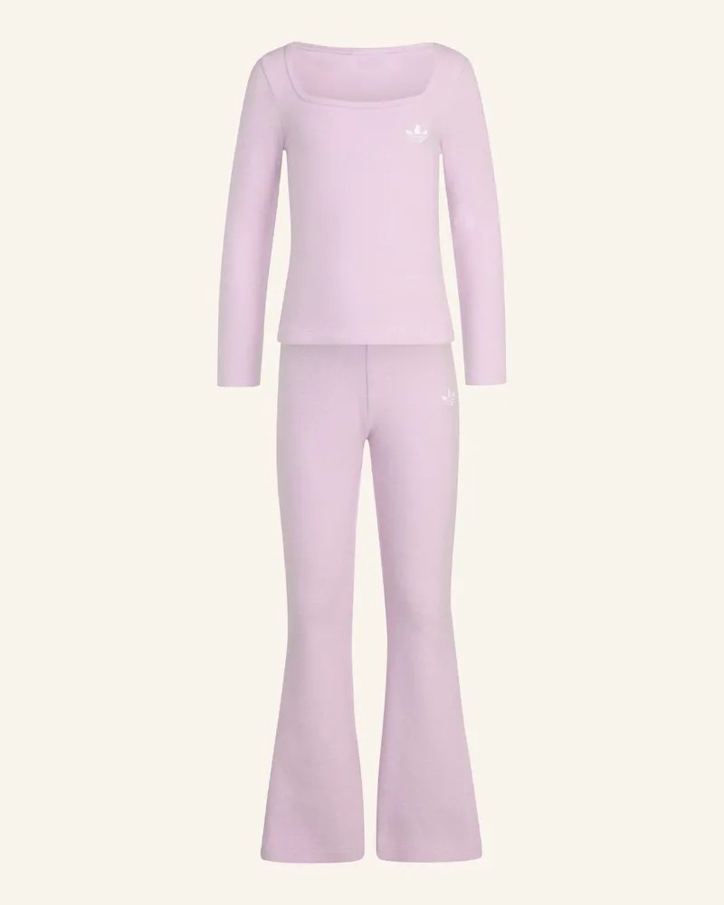 adidas Winterized Set Rippstrick Longsleeve Leggings pink Rosa